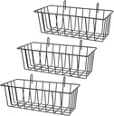 3pcs Wall-mounted Iron Storage Baskets for Bathroom Kitchen Hanging Organizer for Sundries Small Items Elegant Design for Home Office Use