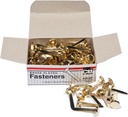 Charles Leonard Fasteners, Round Head, Brass Plated, 1 Inch Shank, 10 MM Head, 100-Pack (4R-BP)