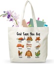 Christian Canvas Tote Bag, Thanksgiving Theme Shoulder Bag, Fall Autumn Canvas Reusable Grocery Shopping Bag, Harvest Party Thanksgiving Day Bible Verse Gifts For Women, A66