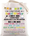 LEVLO Social Worker Canvas Tote Bag Appreciation Gift For Social Workers Employee Volunteer Shopping Bag