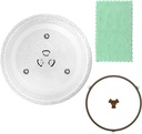 11.5" Glass Microwave Plate Replacement for 3517203510 Microwave Turntable Tray Oven Rotating Dish Tray with Y shaped design for Better Reheating and Even Heat Distribution
