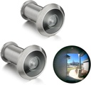 TOGU 2 Sets TG3016NG-SN UL Listed Solid Brass 220-degree Door Viewer with Heavy Duty Privacy Cover for 1-3/8" to 2-1/6" Doors, Satin Nickel Finish