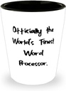 Officially the World's Finest Word Processor. Word processor Shot Glass, Beautiful Word processor Gifts, Ceramic Cup For Men Women