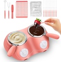 Chocolate Melting Pot, Electric Chocolate Fondue, Mini Fondue Candy Maker with Double Melting Pot for Milk Chocolate, Cheese, Butter, Candy