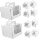 10Pcs Handheld Cake Packaging Boxes with Window Clear Dessert Boxes for Cupcakes Cookies and Pastries for Parties Weddings and Celebrations