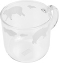 OUNONA High Borosilicate Glass Water Mug Handle Animal Motif Design for Coffee Tea and Office Use