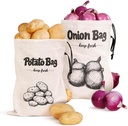Onion Bag, Potato Bag, Vegetable Storage Bags, Reusable 8-Pound Potatoes Storage Bags With Light-Blocking Liner, Drawstring Closure & Side Access For Vegetable Keep Fresh 16"x11.4"(2Pack)
