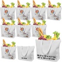 10 Pack Sublimation Tote Bags Bulk Blanks with Zipper,12oz 100% Polyester Canvas, Large Heavy-Duty Reusable Grocery Bags for DIY, Heat Transfer, Custom Branding,Corporate Gifts (18.5"x15"x4.7")