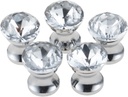 Mgoodoo 5Pcs Mini Crystal Single Hole Knobs, 12x15mm Small Glass Knobs for Jewelry Box Diamond Drawer Cabinet Handle Pulls for Decorative Jewelry Storage Box Gift Case Chest