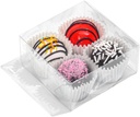 50PCS 3¼"X3¼X1½ Inch Clear Boxes for Cookies, Soap, Chocolate Truffles, Donuts, Macarons, Chocolate-covered Cherries, Mini Bakery Items, Brownies