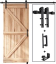 EaseLife 6 FT Sliding Barn Door Track and Handle Hardware Kit, Straight Pulley,Slide Smoothly Quietly,Easy Install (6FT Track Kit for 30"~36" Wide Single Door)