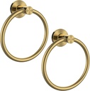 Towel Ring 2Pack, SUS304 Stainless Steel Hand Towel Holder for Bathroom Kitchen, Modern Style Towel Hanger, Thicken Ring Towel Holder, Towel Rack Round Wall Mounted (2, Brushed Gold)