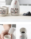 Sake Cup Set,Gift for Beer Cup,Traditional Sake Set, Vintage Sake Set,Japanese Ceramic Sake Set with 4 Sake Cups,Small Tableware Set for Family Restaurant Sushi Place,D