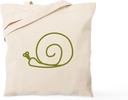 CafePress Green Snail Tote Bag Reusable Natural Beige Canvas Shopping Bag