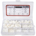 Nylon Flat Washers Assortment Kit for Mechanical and Electrical Use, 9 Sizes White Plastic Washers for M2 M2.5 M3 M4 M5 M6 M8 M10 M12 Screw and Bolt, 720 Pcs Nylon PA66 Insulating Washers