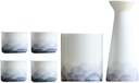 Sake Set Saki Cups Crafts Cup Ceramic Sake Set Japanese Sake Cup Set with Warmer Sake Set 6-Piece with 1 Warmer Ceramic