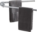 BGL Swivel Towel Bar for Bathroom Chrome,Swing Out Double Towel Bar 2-Arm Kitchen Wall Mounted Towel Hanger Holder for Bathroom Organizer