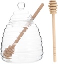 Ciieeo Elegant Honey Jar Lid Honey Dispenser Home Syrup Storage Glass Container