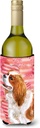 Caroline's Treasures BB9750LITERK Cavalier Spaniel Love Wine Bottle Hugger, Red Bottle Cooler Sleeve Hugger Machine Washable Collapsible Insulator Beverage Insulated Holder