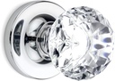 Passage Diamond Round Brilliant Crystal Door Knobs Polished Chrome Round Rosette