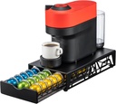 ZCDCP Pod Holder - Modern Sleek Black Metal Capsule Organizer for Nespresso Pods, Stylish Coffee Machine Stand for Coffee Bar, Office or Home Kitchen(30 Pods Capacity)