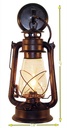Rustic Wall Sconce Lantern, Farmhouse Wall Light Fixture with Glass Globe, Electric Lantern Light Sconce - Rust Finish