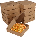 SHUESS 30 Pack 6 inch Kraft Pizza Boxes Bulk, 6.3 x 6.3 x1.57 inch Corrugated Pizza Boxes, Take Out Small Pizza Packing Boxes, Takeaway Boxes for Pizza, Cake, Cookies, Food