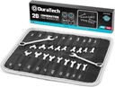 DURATECH Mini Wrench Set, Midget Combination Wrench Set, 20-Piece, Metric & SAE, 4-11mm & 5/32" - 7/16", Lightweight, with Rolling Pouch