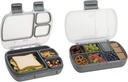 Tasty 2-Piece Snack & Bento Box Set, Includes Lunch Box & Snack Box, Portable Food Storage with Built-In Phone Stand, Carry Handles, Gray