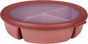 Mepal - Cirqula Bento Bowl - Bento Box for Fridge, Freezer and Microwave - 3 Compartments for Food Separation - Meal Prep Container - Vivid Mauve