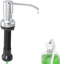 Soap Dispenser for Kitchen Sink Chrome with 47" Extension Tube Kit and 17 Oz Bottle, Stainless Under Sink Countertop Dish Soap Dispenser Pump