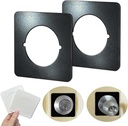 2 Pcs Door Knob Plates Square Version, Door Handle Fixing Cover Filler Repair Backplate, Thick Stainless Steel Scar Plates for Fixing Loose Knobs and Damaged (Black)