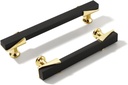 10 Pack Matte Black & Gold Cabinet Pulls Kitchen Cabinet Handles Dresser Drawer Knobs Bathroom Closet Furniture Modern Hardware (10, 3.77in/96mm)