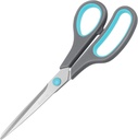 8.5" Scissors, Stainless Steel Blades, Soft Grip Handle, Suitable for Households,Offices and Schools, All Purpose, Blue/Grey