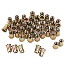 100pcs Carbon Steel 5/16'' Rivet Nut, 5/16''-18UNC Flat Head Rivnut Threaded Insert Nuts Set, Rivnut Inserts for Automotive, Furniture, Decoration (Yellow Zinc Plated Finish)