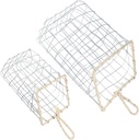VOSAREA 2pcs Wire Storage Baskets Handles for Organizing Snacks Fruits Bread and Sundries Versatile Hanging Baskets for Kitchen Bathroom and Office Decor