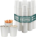 NYHI 10oz Disposable Paper Cups - For Hot & Cold Drinks, Espresso, Tea, Juice, Water & More - Plain, Writable Surface Ideal for Cafes, Office & Events - Fits Most Coffee Machines, 300 pcs. - White