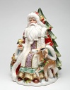 Cosmos Gifts 10545 Fine Ceramic Victorian Harvest Santa with Deer and Christmas Tree Cookie Jar, 11-1/4" H