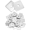 QWORK 50-Pack Galvanized Square Washers Plate – 1/2" ID, 2x2 OD, 3/16" Thickness, Anti-Loosening Plate Fastener for Construction and Industrial Equipment
