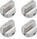 W11122880 Stove Knobs Replacement Parts for Whirlpool Oven Stainless Steel Gas Range Knob Stove Top Knob Electric WFG745H0FH1 WFG745H0FS1 Metal Cooktop Burner Control Knobs 4 Pcs