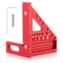 3D Multi-Angle Measuring Square Ruler, 22.5-90 Degree Woodworking Protractor, Versatile Hole Scribing Woodworking Tools for Engineering & Construction(Color:red)