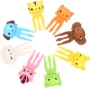 8pcs Cartoon Animal Fruit Forks for Boy Girl Cute Bento Picks Mixed Styles Food-grade Plastic Dessert Picks for Fruits Snacks and Appetizers for Lunch Boxes and Parties