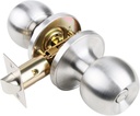 Privacy Door Knob for Bedroom Bathroom Doorknob Satin Nickel Indoor Door Knob Locks Security Round Door Knob Handle Silver Room Door Knob with Lock 1 Pack