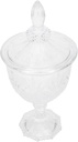 Cabilock Crown Relief Glass Candy Storage Canister Lid Glass Sugar Jar for Living Room Decor Candy Holder Decorative Storage Jar