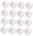 VALICLUD 40pcs White Cupcake Cases with Window Individual Bakery Boxes for Muffins and Desserts for Wedding and Party Favors