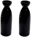 For 2 Pack Black Porcelain Sake Carafe Bottle Cold Hot 7.5 oz Microwave Safe