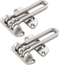 WellMade Swing Bar Door Lock Latch, Door Security Latch for Kids Safety and Home Security, Reinforcement Door Latch Guard Clasp（Satin Nickel，2 Pack)