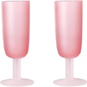 B, Pack of 2 Wine Goblets, Pink Wine Glasses, Frosted Glass Cup, Cocktail Glasses Wine Stemware Cup for Party, Anniversary, Suitable for Juice, Ice Cream, Cocktails