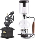 JITEM Cafetera Syphon Coffee Maker Manual Retro Vacuum Glass Siphon Pot Percolators 3-5 Cups Glass Tabletop Siphon Coffee Maker for Coffee or Tea