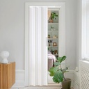 PVC Indoor Accordion Door, White Folding Door, Cabinet Internal Folding Door, Bedroom Bathroom Hallway Privacy Partition Door, with Installation Hardware, Customizable Sizes(66x203cm/26x80in)